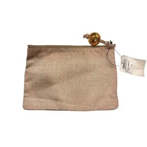 Fendi Tan Makeup Clutch Bag With Cool Zipper